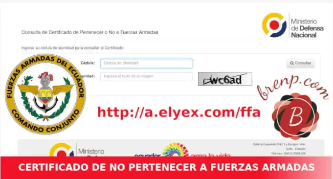 Certificado de No Pertenecer a las Fuerzas Armadas del Ecuador Ministerio de Defensa