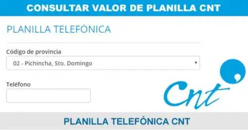 CNT PLANILLA TELEFÓNICA – CONSULTAR VALOR PLANILLA TELEFÓNICA CNT