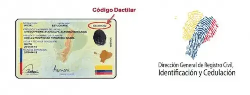 Código Dactilar de la Cédula Ecuador Huella