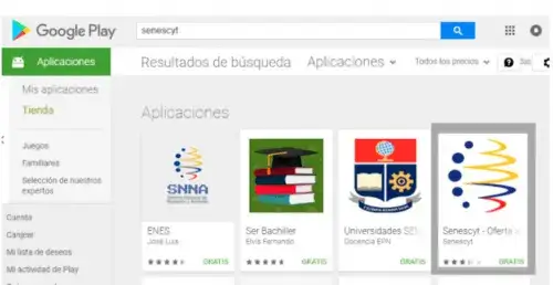 App Oferta Académica Senescyt Play Store Celular