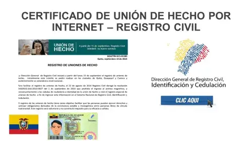 Certificado Unión de Hecho por Internet