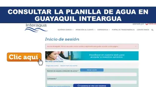 Consultar Interagua planilla de Agua en Guayaquil