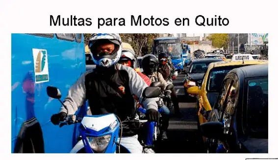 Multas para motos en la ciudad de Quito