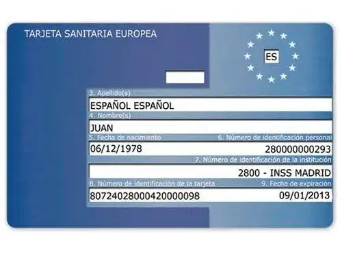 Documentación para la Tarjeta sanitaria Europea