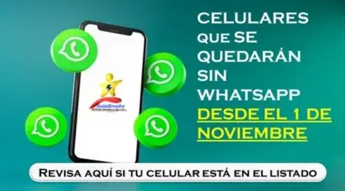 Celulares se quedarán sin WhatsApp desde el 1 de noviembre