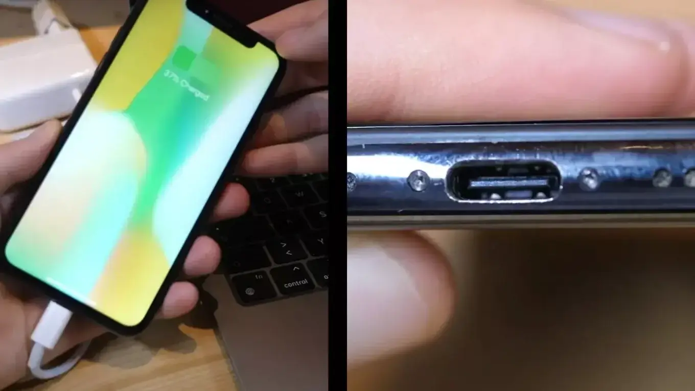 conectar puerto USB a iPhoneX