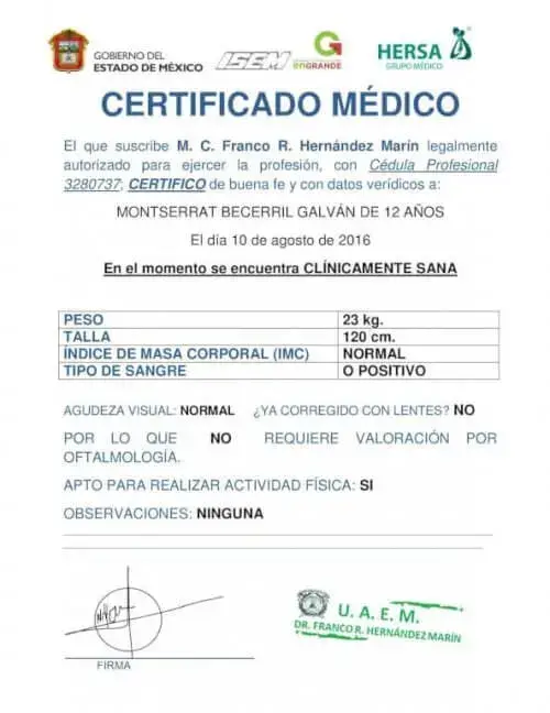 Certificado médico