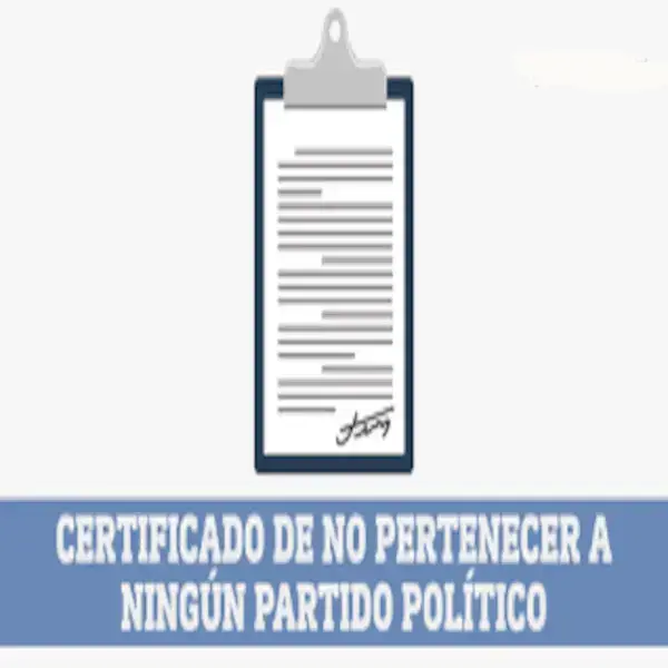 Certificado de no pertenecer a ningún partido político