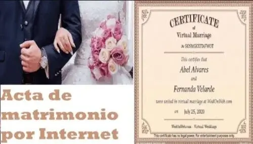 Obtener acta de matrimonio por internet