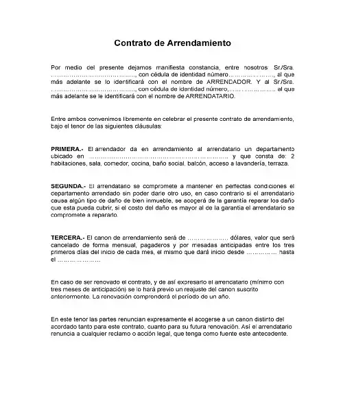 contrato de arrendamiento