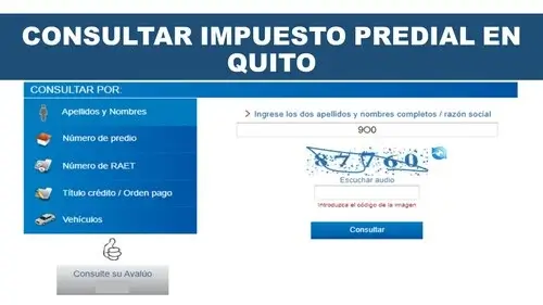 Consultar impuesto predial Quito