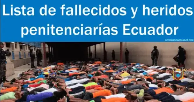 lista fallecidos heridos penitenciarias ecuador