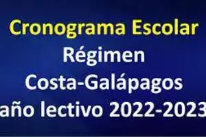 Cronograma de actividades en el Régimen Costa y Galápagos
