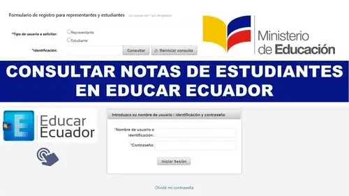 Consultar notas del estudiante en Educar Ecuador