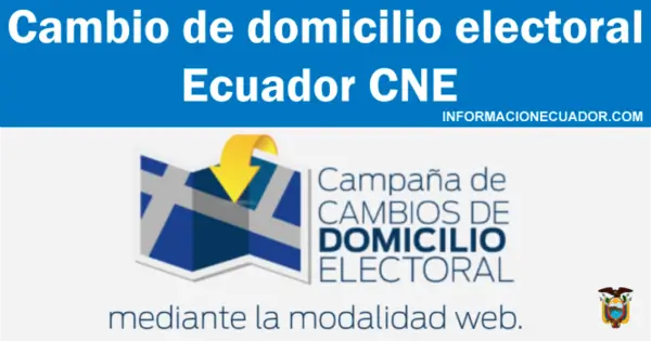 Cambio de domicilio electoral 2023 CNE Ecuador
