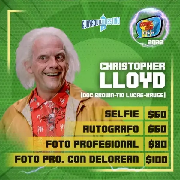 Christopher Lloyd es invitado a la Comic Con Ecuador
