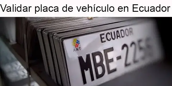 Validar placa de vehículo en Ecuador