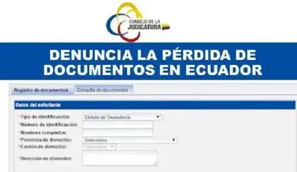 denuncia perdida documentos ecuador