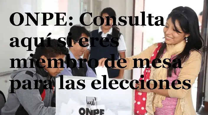 ONPE: Consulta aquí si eres miembro de mesa para las elecciones
