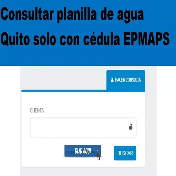 Consultar planilla de agua Quito solo con cédula EPMAPS