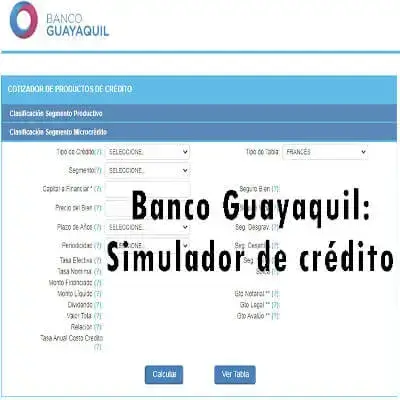 Banco Guayaquil: Simulador de crédito