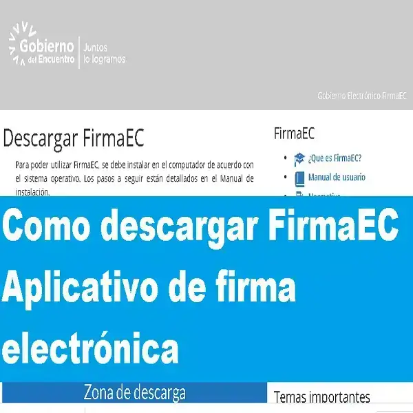 Descargar FirmaEC Software para la Firma Electrónica
