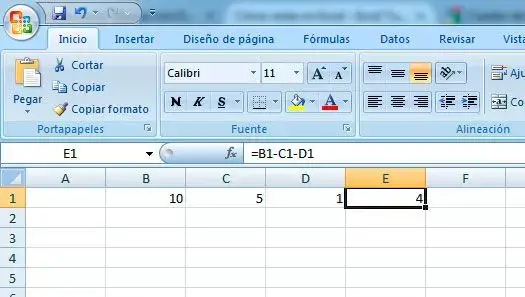 Cómo restar en Excel con una fórmula