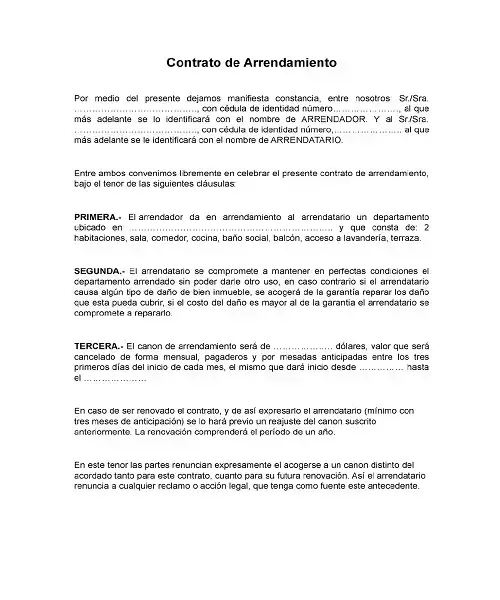 Modelo de Contrato de Arrendamiento Ecuador 2023 ecu11
