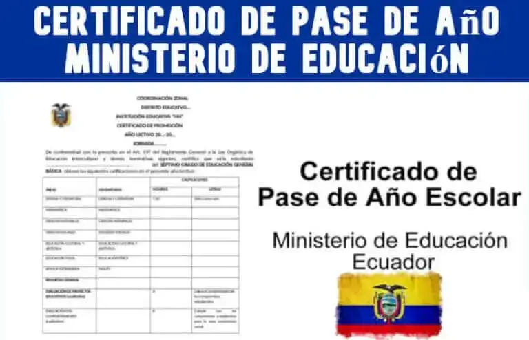 Certificado de Pase de Año Escolar en Internet - Ministerio de Educación Ecuador