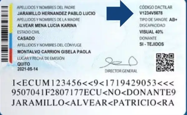Consultar código dactilar de la cédula de identidad