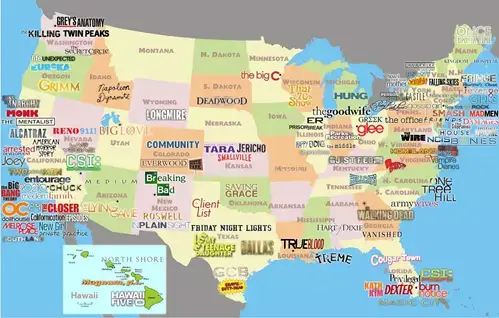 El mapa de las series en Estados Unidos